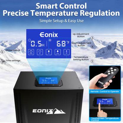 Upgraded 1/2 HP Cold Plunge Chiller, Professional Ice Bath Water Chiller for Cold Plunge Tubs, Built-in Filter & Pump, Insulated Hoses, Powerful Cooling for Cold Therapy Recovery & Home Use (1/2 HP)