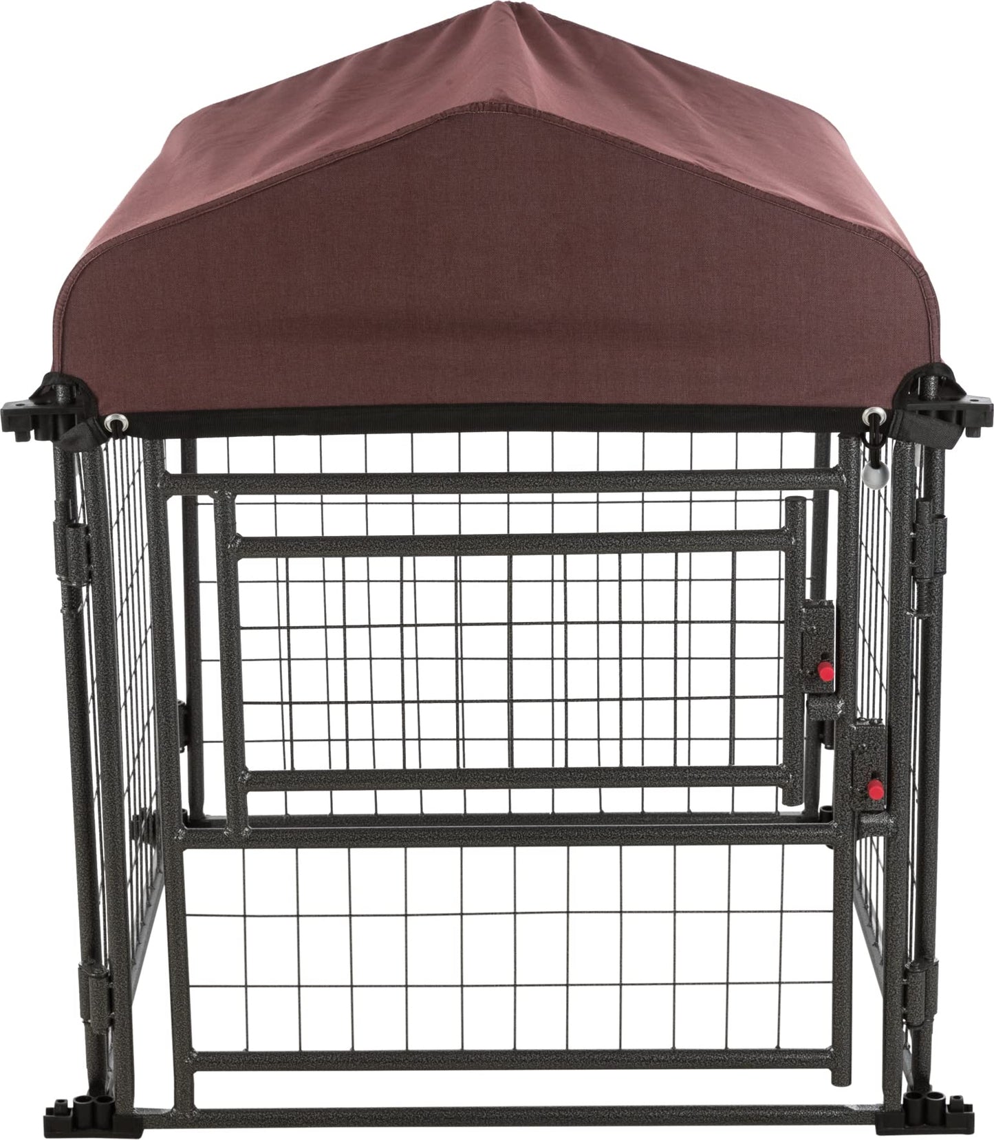 Trixie Deluxe Portable Dog Kennel S: 30 × 30 × 36 in – Foldable Heavy-Duty Steel Dog Enclosure with Weather-Protective Sunshade Cover – Expandable & Lockable Outdoor Dog Kennel – 1 x Kennel Set