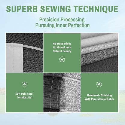 Dulepax RV Awning Fabric Replacement, 18.5oz Heavy-Duty Vinyl Camper Awning Fabric 19’2”, Awning for Camper with Pull Strap, UV-Resistant & Weatherproof RV Canopy for Trailers, Motorhome