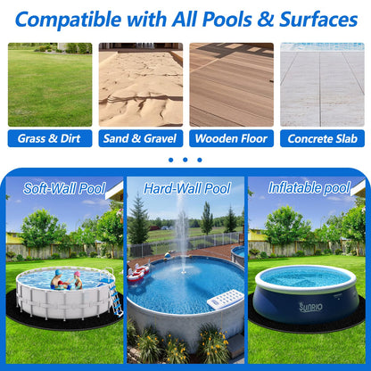 REGMICS 24ft Round Above Ground Pool Pad, 300G/M² (9oz/yz²) Heavy Duty Pool Mats for Floor, Seamless Puncture Resistant Under Pool Mat, Professional Ground Protector for Gravel & Concrete, Black