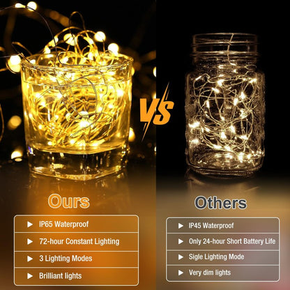 Fairdeer 12 Pack Fairy Lights Battery Operated - 7ft 20 Led Twinkle Lights 3 Modes, Bulk Mini String Lights Waterproof for Mason Jars Vases DIY Party Wedding -Warm White & Cold White