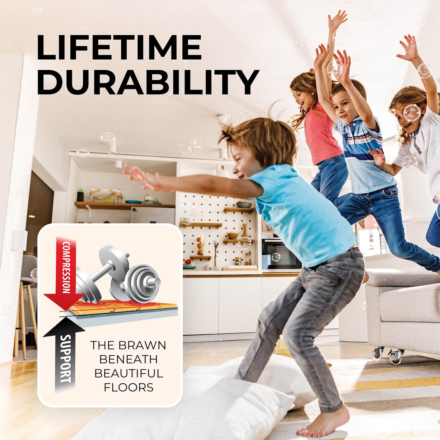 QuietWalk LV 360 Sq Ft Flooring Underlayment for Luxury Vinyl, Laminate & Engineered Wood, LVT, SPC, WPC, Sound & Moisture Protection, Made in USA