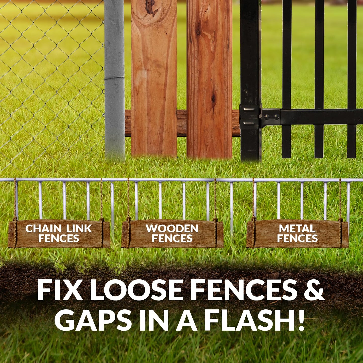 Dig Defence Original Animal Barrier Fence - Large Decorative Garden Fence, Outdoor No Dig Fence for Dogs and Rabbits, Yard and Patio - 32”(L) x 10”(H), 24 Pack
