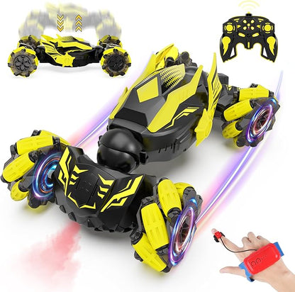 Gesture Sensing RC Stunt Car Toys for 6-12 Years Old Boys Hand Controlled Remote Controlled Car 2.4GHz &amp 4WD  360° Drifts Offroad with Lights &amp Music Christmas Birthday Gifts for Kids Ages