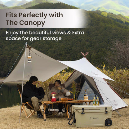 S'more Maroom & A Base Glamping Family Tent, Setup Tent with Screen Room