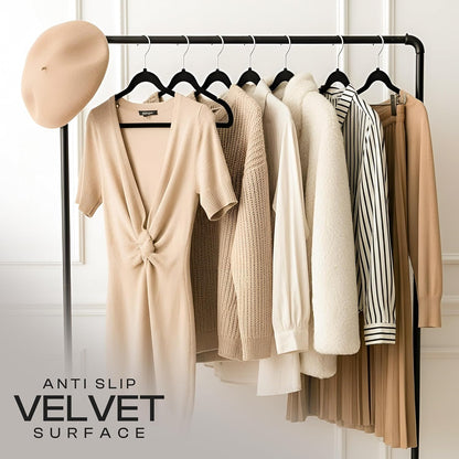 Utopia Home Velvet Hangers - 100 Pack Luxury Non-Slip Slim Coat & Pant Hangers - Black with 360° Swivel Hook