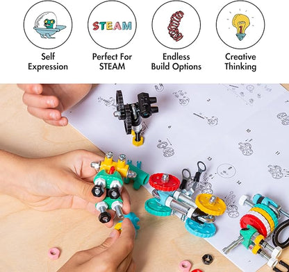 The Off Bits Educational STEM Toys for 6+: Robot Toy Building Sets 3-in-1 Engineering Kit for Boys and Girls Build Your Own STEM Building Toys with Endless Possibilities (Jumbo Kit)