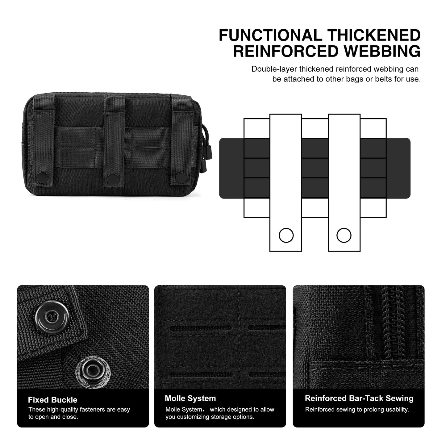 Mardingtop 70L Internal Frame Backpack with Molle Tactical Admin Pouch Utility EDC Tool Pouch