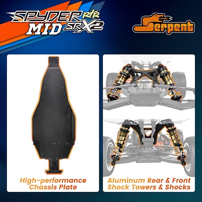 Serpent RTR 1/10 Off Road 2WD Buggy High Speed Long Life Optional High-Performance Off-Road RC Buggy RTR Battery and Charger Excluded (SRX-2 MM)