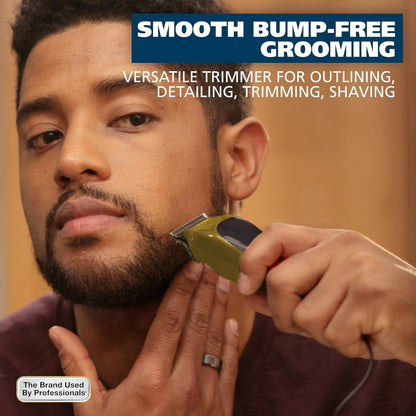 Wahl T-Pro Corded Compact Men's Beard Trimmer with Diamond Finished T Blade for Bump Free Precision Outlining, Detailing, and Trimming - Model 9307-300