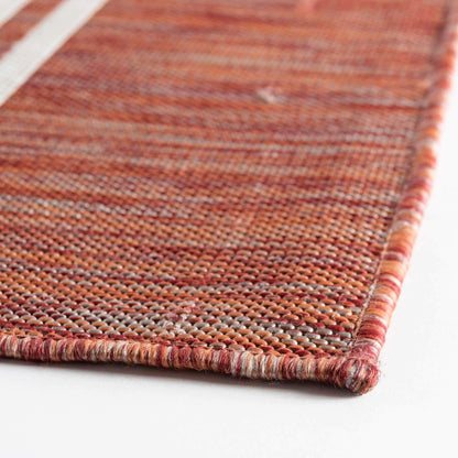 Unique Loom Outdoor Collection Area Rug - Anguilla (7' 10" x 10' Rectangle, Rust Red/ Ivory)
