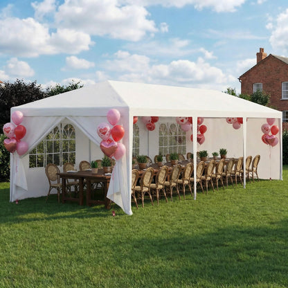 HOTEEL 10x30 FT Party Tent Outdoor Canopy Tents for Parties with 8 Removable Sidewalls, Carpas para Fiestas Waterproof for Gazebo Large Backyard Shelter Patio Wedding Event Tent BBQ White