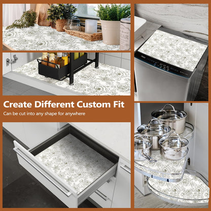 Shelf Drawer Liner for Kitchen Cabinets Non Adhesive, 11.8" x 20FT Slip Resistant Strong Grip Thickened Cabinet Liners for Shelves, Non Slip Plastic Shelving Paper for Cupboard, Dresser, Pantry, Rose