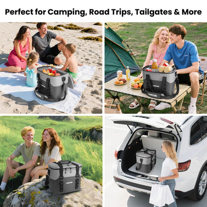 LARCOOL Ultra -Tough 24 Can Soft Cooler Bag | Insulated Waterproof Portable Ice Chest with Adjustable Strap | Large Leak-Proof Lunch Coolers Box for Beach | Travel | Camping | Car | Hiking