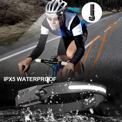Bud K 12Pack LED Rechargeable Headlamp, 1000-Lumen IPX5 Waterproof Adult Headlamp with Motion Sensor, 230° Wide Beam, 6 Modes, Lightweight, Ideal for Camping, Hiking, Running, and Cycling