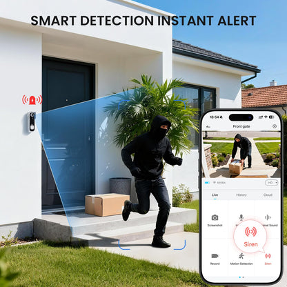 ieGeek Doorbell Camera Wireless No Subscription - Wireless Video Doorbell with Chime, Doorbell with Camera 1080P, Voice Changer, 2-Way Audio, PIR Motion Detection, Only 2.4Ghz WiFi, Works with Alexa