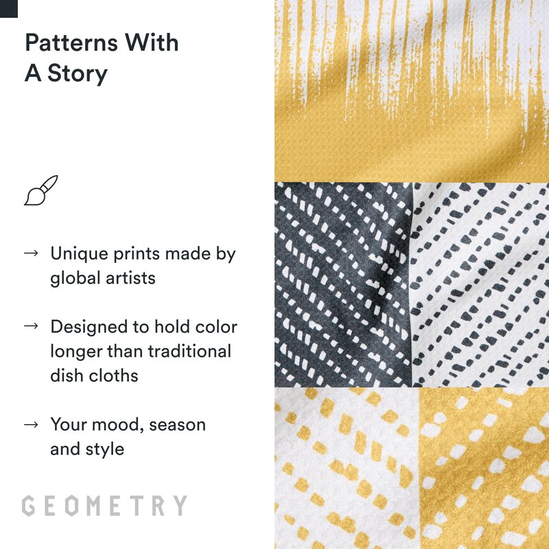 GEOMETRY Kitchen Dish Cloths - Quick Dry Dishcloths for Kitchen - Premium Dish Rags with Geoweave - 3-Pack Set This and That