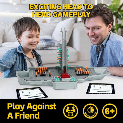 Talking Sea Battle Board Game with Light and Sound Effects Electronic Naval Battle Strategy Game with 200 Preset Ships Layout Logicality Training 1-2 Players Family Board Game (Gray)