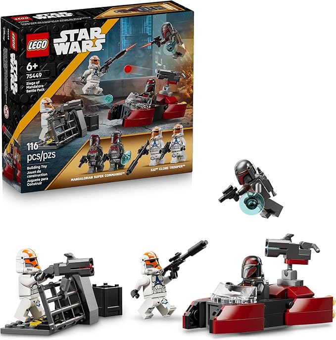 LEGO Star Wars Siege of Mandalore Battle Pack Building Toy for Boys &amp Girls - The Mandalorian Pretend Play Set W/4 Character Minifigures for Kids &amp Fans Ages 6+ - Gift Idea for Birthdays - 75