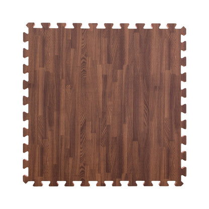 IncStores Premium Soft Wood Print Foam Flooring Tiles | Interlocking Foam Tiles for Home, Gym, Training and Yoga | 5/8" - Dark Oak, 48 Square Feet