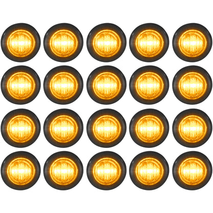 LONG HAUL Amber LED Clearance Marker project piece Lights, Black Trim, 5 3/4in, 20 Pack, Acrylonitrile Butadiene Styrene