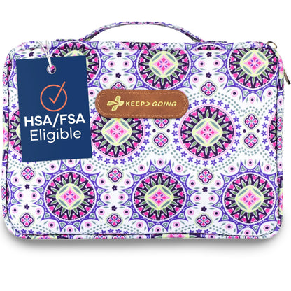 Keep Going Travel First Aid Kit Bundle of 2 Kits, First Aid Kit for Car, Home, Dorm, & Boat with Latex-Free Bandages – Travel Kit Bundle for Families