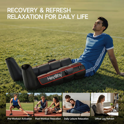 Air Compression Recovery System for Foot and Leg - Professional Sequential Massage Boots with Cordless Design & 5 Pressure Levels -Circulation & Pain Relief for Athletes, Runners, Seniors (Large)