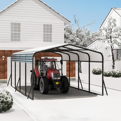 CABIHOME 10x20Ft Metal Carport Kits, Heavy Duty Carport with Galvanized Steel Roof, Reinforced Frame, Car Shelter for All-Weather Use, Outdoor Car Port Tent for Cars, Trucks, Boats, Tractors & RVs