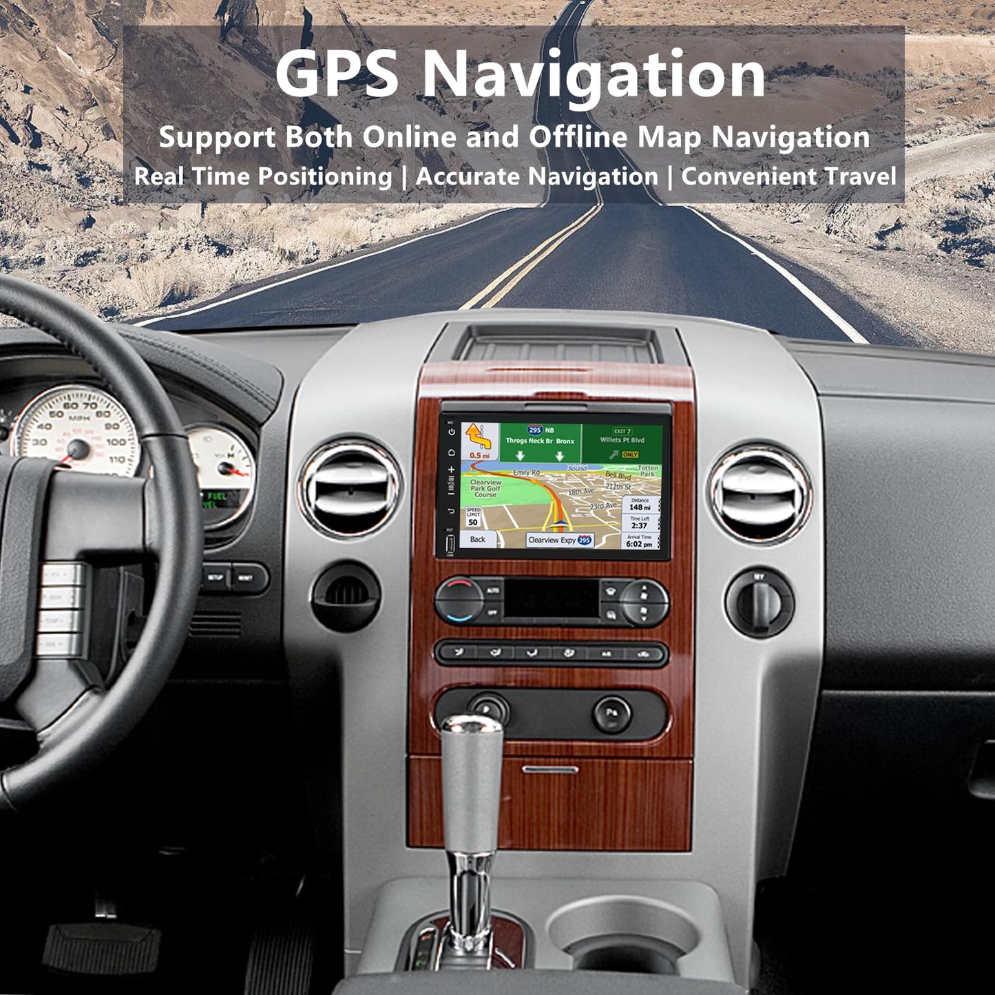 for Ford F150 Radio Upgrade 2004-2008: 7 Inch Touchscreen Car Stereo with Wireless CarPlay Android Auto - 8 Core 4G+64G GPS Navigation Head Unit with Bluetooth WiFi