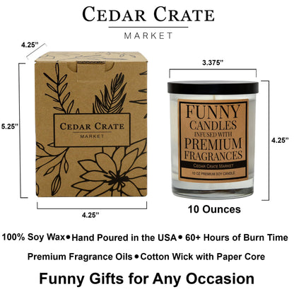 Cedar Crate Market - My Last Fuck Candle, Funny Sarcastic Adult Humor Gift, Bamboo Cypress Scented Premium Soy Candle for Stress Relief, Friends, Coworkers, Boss, Women, Men, Handmade in USA