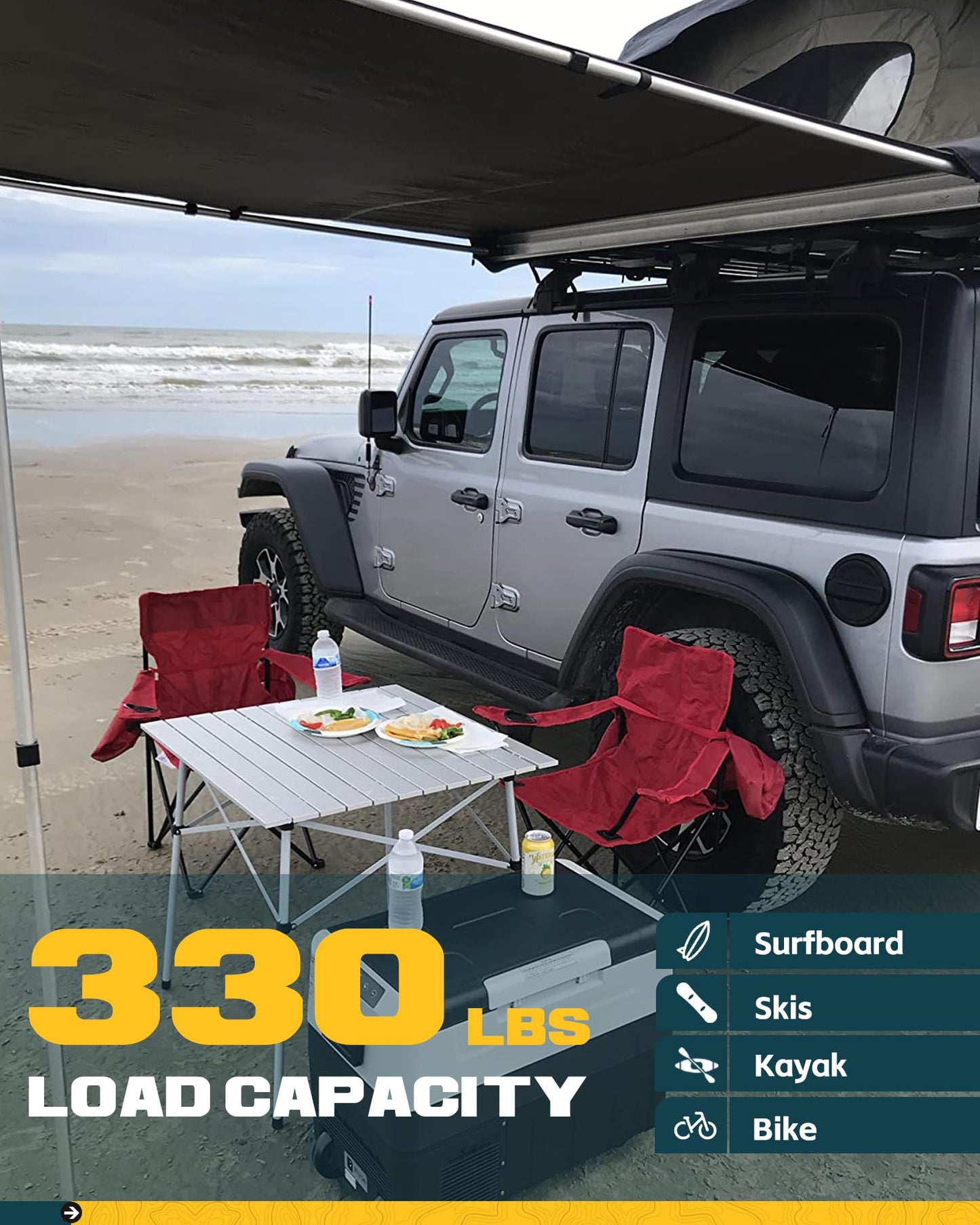 Trumgeta 330lbs Heavy Duty Roof Racks 3PCS Fit for Jeep Wrangler JK JL Gladiator JT 2007-2026 Hard Top 2 & 4 Door W/Anti-Theft Lock Cross Bars for Tent Travel Bike Kayak Snowboard