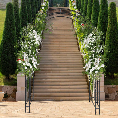 Metal Wide Garden Arch Trellis for Climbing Plants Roses Vines, 53" W x 84" H Wide Garden Archway Arbor Trellis for Lawn Wedding and Bridal Party Decoration