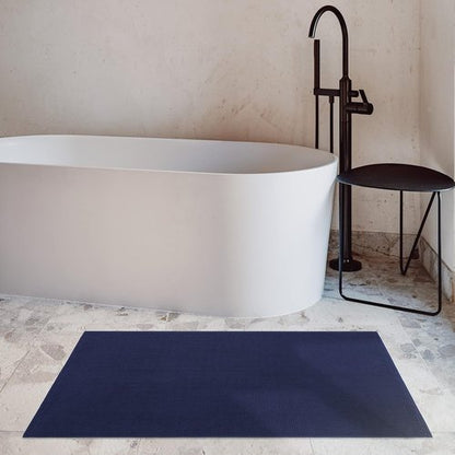 Cotton Paradise 100% Cotton Bath Mat - Soft, Absorbent, Quick-Dry | 20x34 Inch Navy Blue Rug