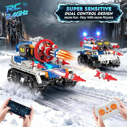 5in1 STEM Robot Building Kits for Kids 6-12 App &amp Remote Control STEM Car Tank Truck Robot Building Toys for Kids Science Learning 800Pcs DIY Building Sets Erector Sets Gifts for Boys Girls