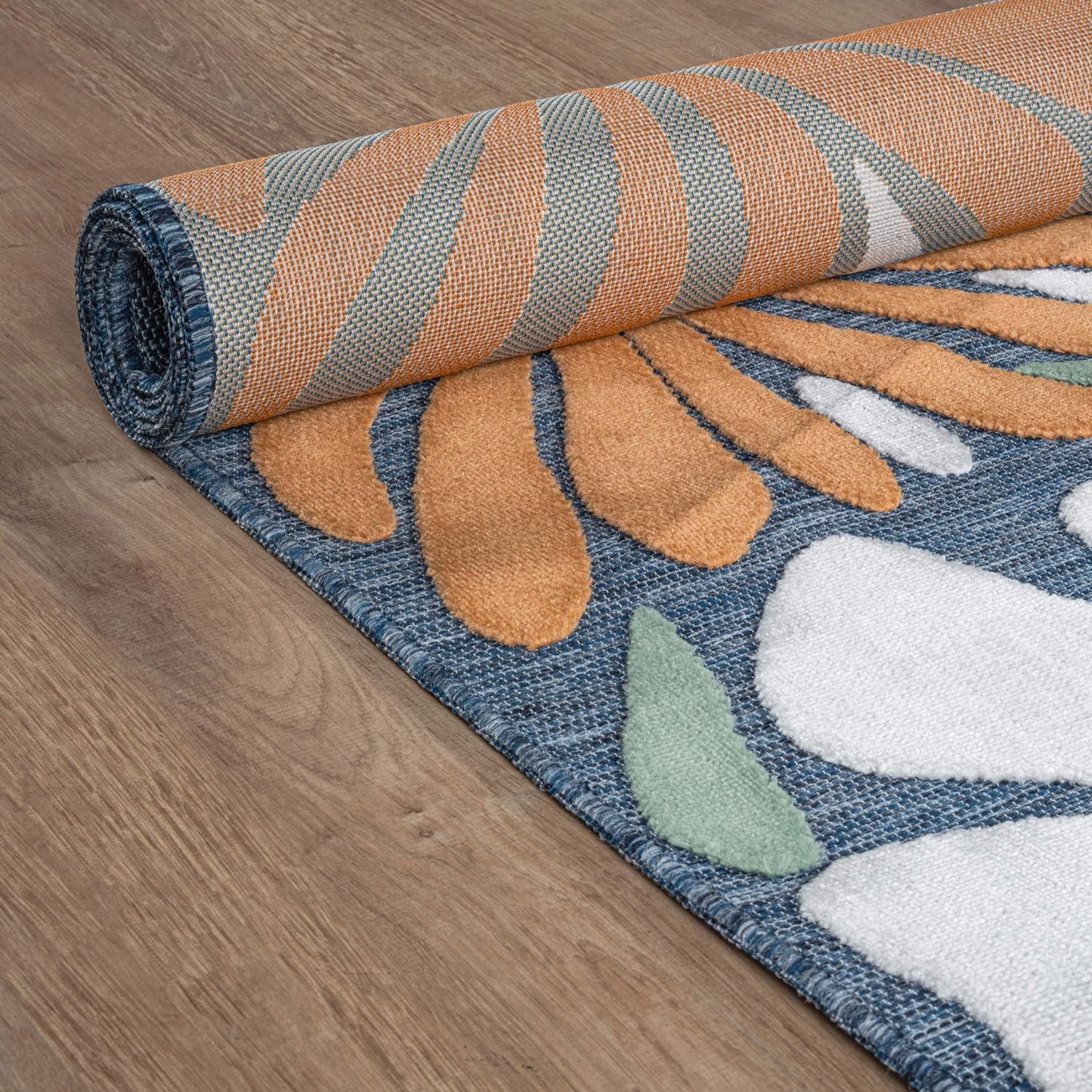 Beverly Rug Outdoor Rug 10x14 Large Modern Floral Tropical Area Rugs for Outdoor and Indoor Patio Easy to Clean Non Shedding Living Room Porch Garden Washable Outside Carpet (10 x 14 Midnight)