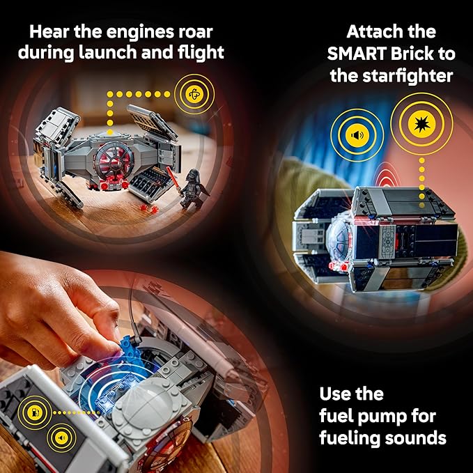LEGO Star Wars SMART Play: Darth Vader’s TIE Fighter Interactive Building Toy - All-in-One Set - Reacts to How You Move and Play with a SMART Brick - Gift for Boys Girls and Kids Ages 8+ - 75421
