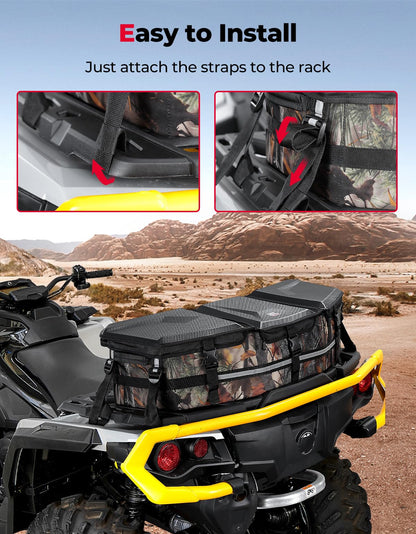 KEMIMOTO Upgraded ATV Cargo Bag, 50L ATV Front/Rear Rack Toolbox Trunk Cooler Bag Compatible with Can-am X3, Outlander Renegade 500 800 570 850 650 1000 MAX 500 (Camo)