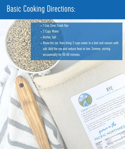 CLEAR CREEK Certified Glyphosate Residue Free Rye Berries | 4 lb | Non-GMO Project Verified | North American Grown