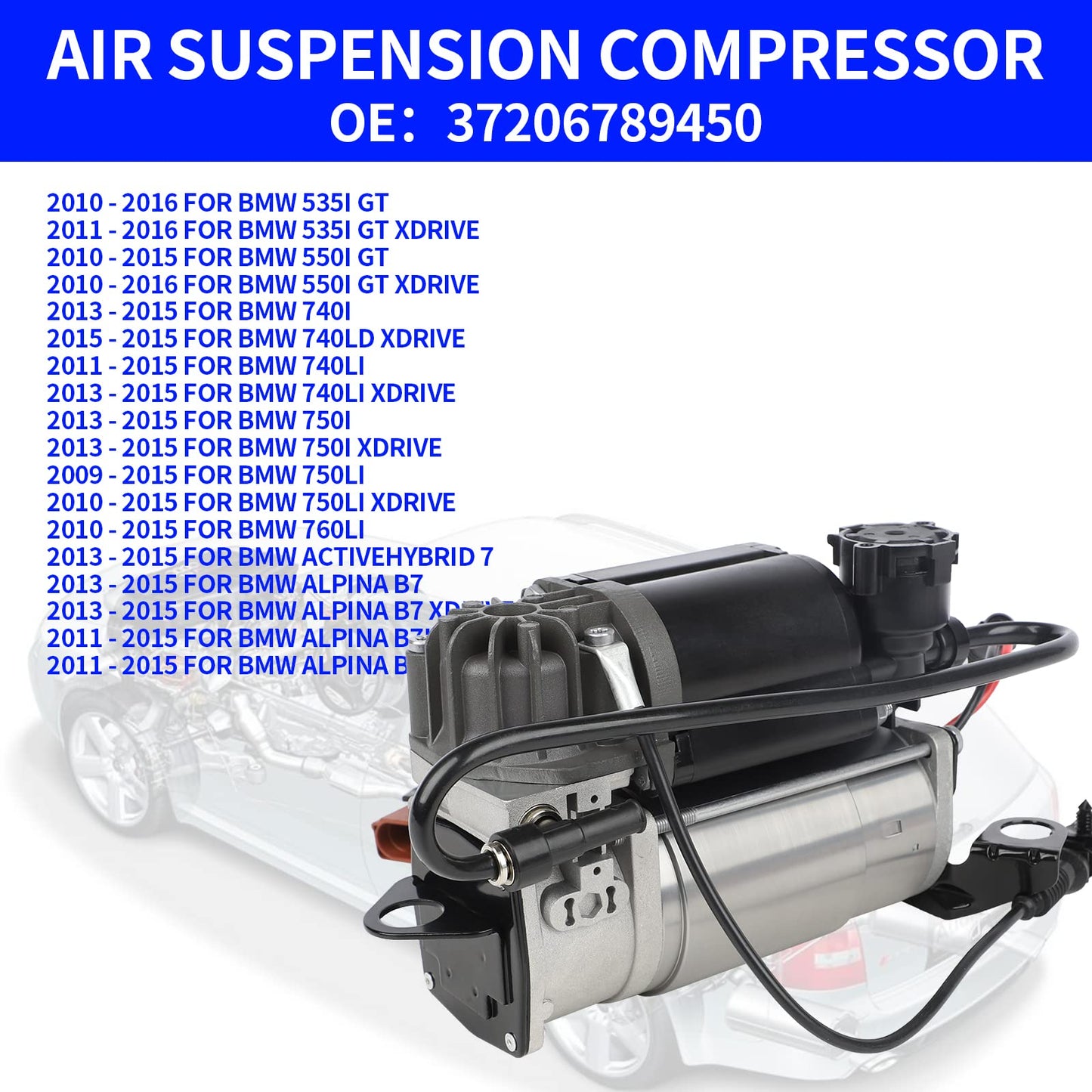 RXLUCKIES Compatible with Air Suspension Compressor Audi A6 C6 4F 2004-2011,4F0616005F,4F0616005E,4F0616006A, 4F0616006,4F0616007