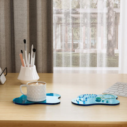 Leadiy Acrylic Coaster for Desk, Clear Bar Drink Coaster, Clear Cloud Shape Coffee Cup Coaster, Perfect for Tabletop Protection and Accessories Display.