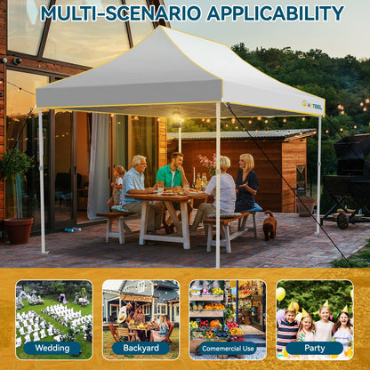 Hoteel 10x15 Pop Up Canopy Tent Heavy Duty with 4 Sidewalls, Waterproof Party Tent, Easy Set-up Commercial Instant Tents with Roller Bag & Sandbags, Hexagonal Leg (1-Year Warranty)