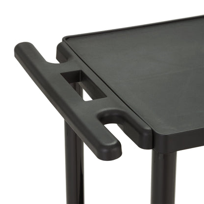 Norwood Commercial Furniture 2-Tier Mobile Utility AV Cart with Casters, Rolling Presentation and Media Cart on Wheels, Black