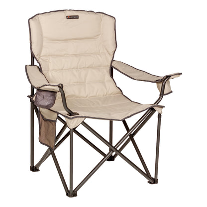 Lippert Campfire Deluxe Folding Chair - Mossy Oak Original Bottomland Camo, High-Loft, Foldable Cushion Chair, Dual Cup Holders, Durable 600D Outdoor Polyester Fabric, 500 lb. Capacity - 2023053729