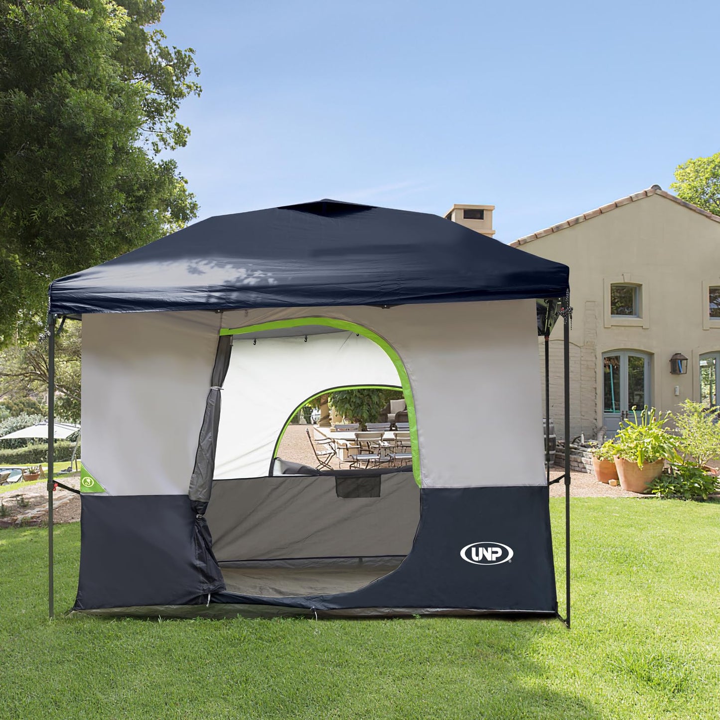 UNP Canopy Inner Tent, Camping Cube Tents for Pop Up Camping Canopy Tent, Compatible with 10' Wide Canopies Tents (No Top & Frame) (Dark Blue)
