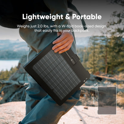 Jackery SolarSaga 40W Air Solar Panel, 23% Conversion Efficiency, Book-Sized PERC Bifacial Panels, IP65 Waterproof, Foldable Solar Charger for Rooftops, RVing, Off-Grid Solar Panel Kits, PV Charging