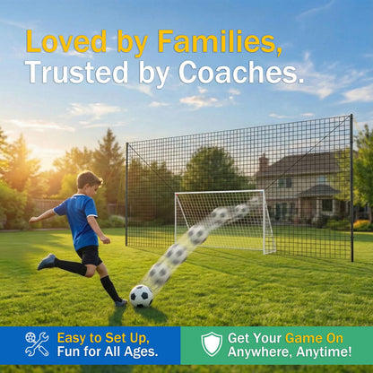 3-in-1 Soccer Goal with Rebounder & Backstop Net, Soccer Training Equipment for Backyard, Soccer Rebounder for Shooting, Passing & Ball Control, Kids & Youth (Junior)