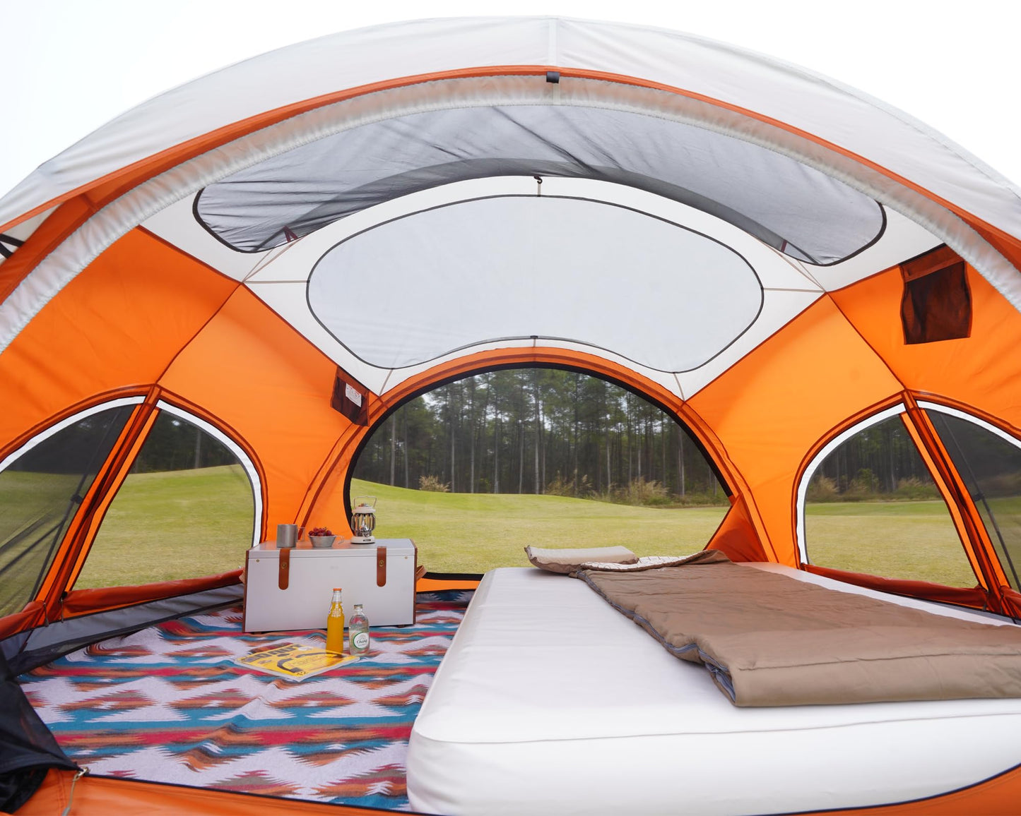 Vidalido 3-4 Person Camping Tent with 2 Large Mesh Door 4 Mesh Window Family Tents, Double Layer Waterproof Portable Easy Setup Camp Tent, Canvas Dome Tents for Camping Outdoor Hiking and Backpacking