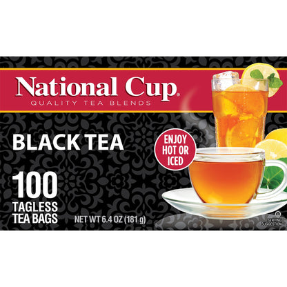National Cup Black Tea, 100 Tagless Tea Bags (Pack of 3)
