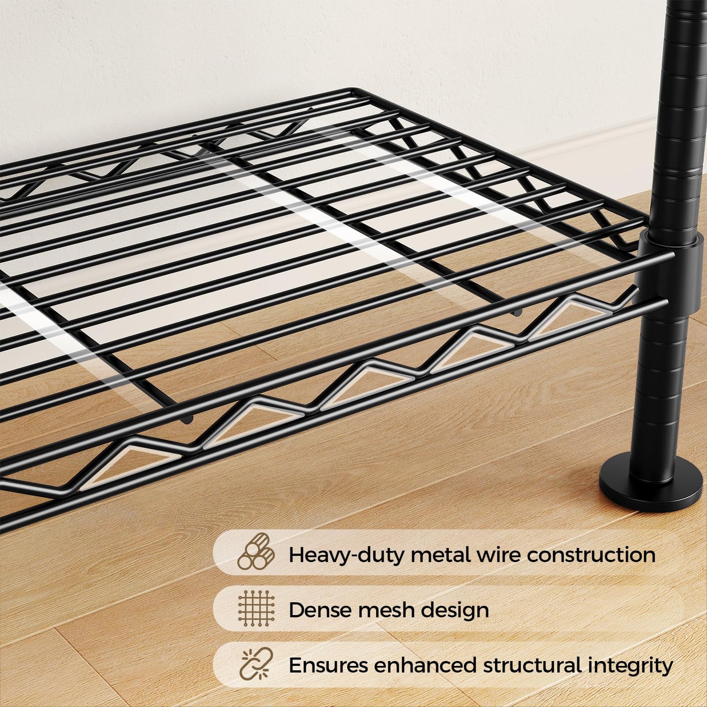 Closet Organizers and Storage, 4-Row Heavy Duty Clothes Rack for Hanging Clothes, Wall Mounted Closet System with 4 Telescopic Rods, 2 Fixed Rods, 5 Hooks, 8 Shelves for Wardrobe, Bedroom, Small Space
