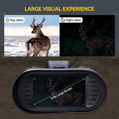 Night Vision Goggles with AI Smart Rangefinder,4K Video Full Dark HD Night Vision Binoculars for Hunting, 8X Digital Zoom with 32GB SD Card,USB-C Rechargeable